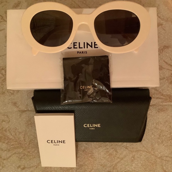 CELINE Triomphe Oval Sunglasses 53-22-145 Blonde Smoke - Picture 5 of 16